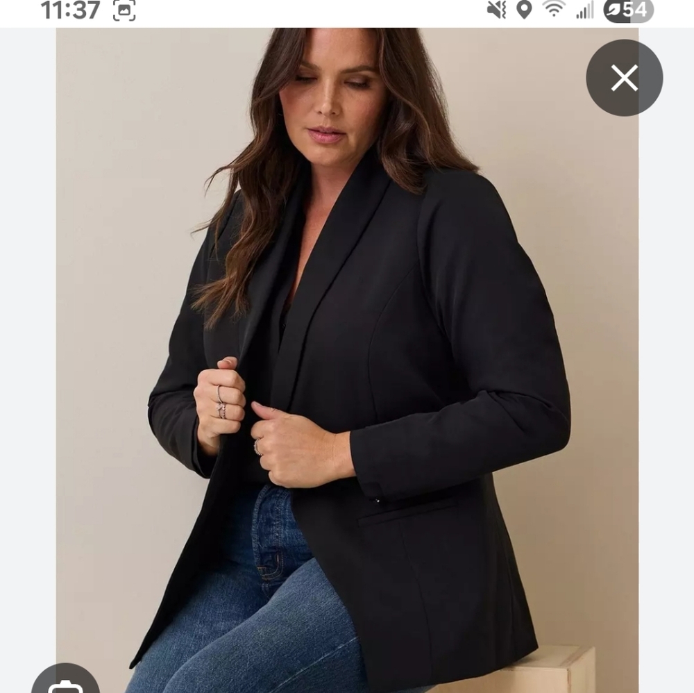 Torrid Black Studio Blazer Jacket
